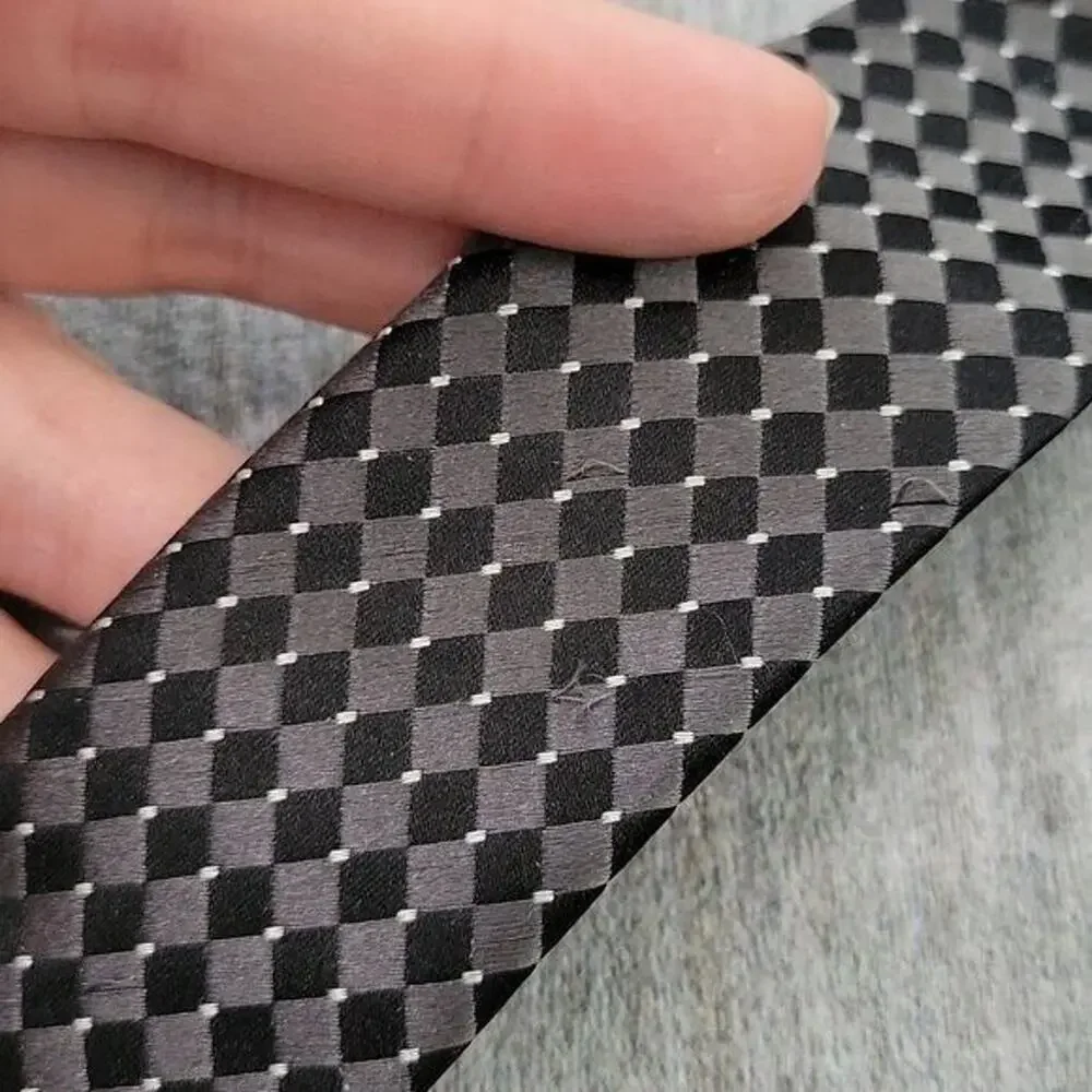 Donald J Trump Signature Collection Black & Gray Checked Silk Necktie